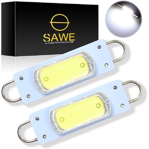 SAWE - 44mm COB Festoon LED Bulbs For Car Side Door Courtesy Rigid Loop 1.73" LED Light Bulbs 561 562 567 (4 pieces) (White)