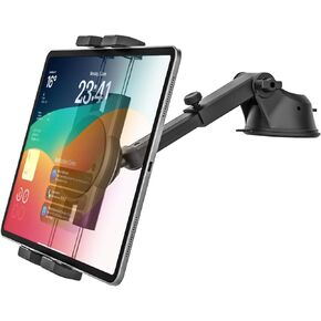 Dashboard Car Tablet Mount, Stretchable Car Dash Tablet Holder, Super Sticky Suction Cup Tablet Stand Clamp for iPad Pro 12.9 Air Mini, Galaxy Tabs, Z Fold, More 4-13" Cellphones and Tablets