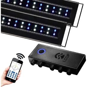 CURRENT USA PRO DUAL 48-60" Inch Orbit Marine IC LOOP LED Saltwater Reef Marine Aquarium Light with Bluetooth App Control | Wireless Lighting & eFlux Wave Pump Control for Fish Tank (4337)