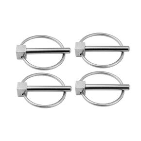4/6Pcs Stainless Steel 316 Lynch Pin Fastener, Heavy Duty Marine Tractor Linch Pin Clips Shaft Locking Pin for Boat Kayak Canoe Trailer Tractor Trolley Hors (Diameter 3/16", 4.5MM, 4)