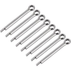 uxcell Split Cotter Pin - 6mm x 35mm 304 Stainless Steel 2-Prongs Silver Tone Fastener Clip Key 8Pcs