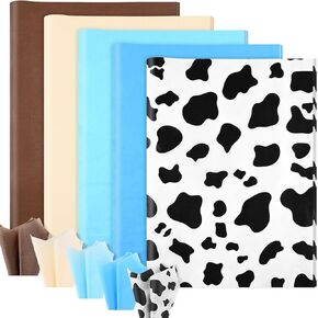 100 Sheets 20×14 Inches Western Cowgirl Party Tissue Paper Pink Cow Printed Tissue Paper for My First Rodeo Birthday Party Cowboy Birthday Baby Shower