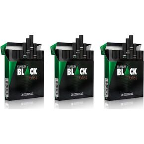Djarum Black Bliss Emerald Tobacco & Nicotine Free Clove Filtered Cigarettes - 3 Boxes of 20 (60 total) - incl. Frugal Smoker Sticker