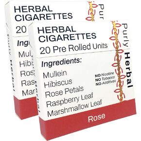 Herbal Cigarettes | Rose | 40 Herbal Cigarettes | Tobacco & Nicotine Free | Premium Blend