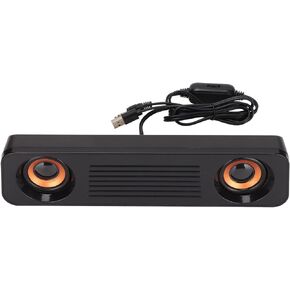 Estink Wired Desktop Speaker, ABS 60Hz-20kHz 360 Degree HiFi Stereo Subwoofer USB Powered 3.5mm Plug Portable Desktop Long Speaker for Home Audio TV Computer Tablet