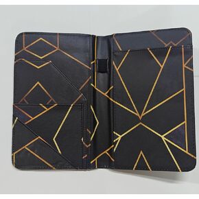 9 Pockets Waitress Server Book Made By Black And Gold Printed PU Leather With Money Pocket Guest Check Book Holder Fits Server Apron