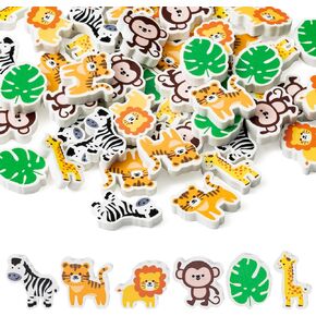 ممحاة سفاري أنيمالز بيسيل 60 قطعة ممحاة مطاطية صغيرة للحيوانات البرية الكرتونية للأطفال، ممحاة ألغاز مكتبية ثلاثية الأبعاد لطيفة، مكافأة للطلاب في المدرسة، مكافأة الربيع والصيف، وحفلات عيد الميلاد، وحفلات أعياد الميلاد in Kuwait