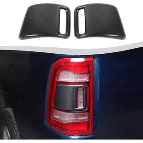 SQQP Carbon Fiber Rear Taillight Tail Light Lamp Cover Trim Kit Compatible with 2019-2023 Dodge RAM 1500 2500 3500