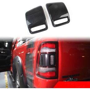 Rear Taillight Tail Light Lamp Cover Trim Frame For Dodge Ram 1500 2019+ (Carbon Fiber Pattern)