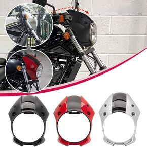 CMX500 CMX300 Headlight Mask Handlebar Fairing Screen Windshield Front Cowl Cover Headlight Protector Cover Compatible with H.onda CMX 500 300 Rebel 2017 2018 2019 Motorcycle Parts (Black)