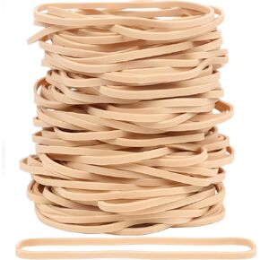 AIWOQI Rubber Bands 150Pcs 4.8inch Big rubber band Elastic Rubber Band Beige rubber bands office supplies File Folders Litter Box (4 4/5" x 1/8")