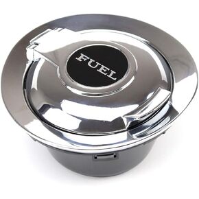 TUNTUN Silver Fuel Gas Tank Door Fuel Filler Cover Fits For Dodge Challenger 2008-2020 Replaces 68250120AA