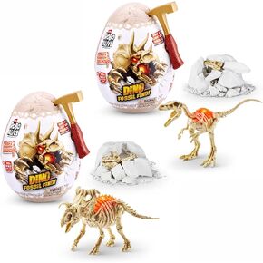 Robo Alive Mini Dino Fossil Find (2 Pack, Mosasaur & Triceratops) by ZURU Boys 5+ Dig and Discover, STEM, Excavate Prehistoric Fossils, Educational Toys, Great Science Kit Gift for Girls and Boy