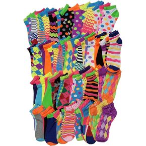 96 Pairs / 8 dozens Wholesale Lots Low Cut Neon Bright Colorful Ankle Socks