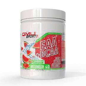 GMU Sport BCAA + EAAs Hydration and Recovery Powder drink mix - Elevate Your Game and Fuel the Burn with GMU Sport's Great Tasting Electrolyte Drink Mixes. No sugar No artificial colors (Watermelon)