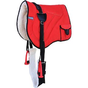 Horse Saddle PAD Trail Fleece Padded Adjustable Bareback Pad Pocket Stirrups 39193