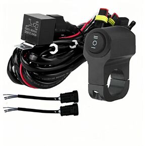 LINJIE دراجة نارية مزدوجة اللون / مجموعة أسلاك شعاع عالية منخفضة 12 فولت تتابع مزدوج اللون أضواء أسلاك تشغيل إيقاف مقاوم للماء مجموعة أسلاك دراجة نارية عالية منخفضة الشعاع (5.75 قدم)، أسود in Kuwait