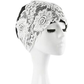 Honbay Fashion PU Lace Swim Cap Black Elastic Swimming Cap Swimming Hat Bathing Cap, Non-Waterproof