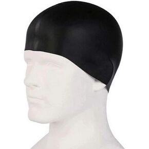 Swim Cap Swimming Cap Silicone Swim Cap for Men Women Kids Boys Girls for Long Hair White/Black