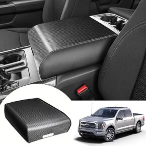 for F150 Center Console Cover 2021 2022 2023 2024 - TPE & Waterproof Armrest Pad Center Console Armrest Cushion for Ford F150 2021 2022 2023 2024 Interior Acessories