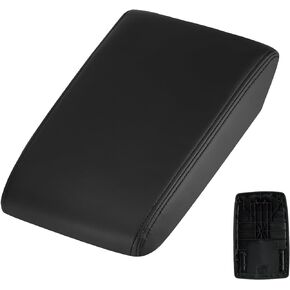Youxmoto Center Console Lid Fit for Toyota Highlander 2008 2009 2010 2011 2012 2013 2014; Black Armrest Cover PU Leather and ABS Back Plate