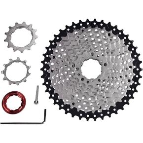 VGEBY Bike Cassette, Freewheel 10 Speed Mountain Bike Sprocket 11-42T Wide Ratio Cassette with Wrench and Screw and Spare Parts Bike Cassette 10 Baofeng Bike Cassette