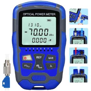 A-M70 4 in 1 Fiber Optic Cable Tester Portable -70~+10dbm Optical Fiber Power Meter FC/SC/ST Interface Fiber Tester Built-in 30Mw Visual Fault Locator (OPM&VFL) with LC adapter and RJ45 Tester and LED