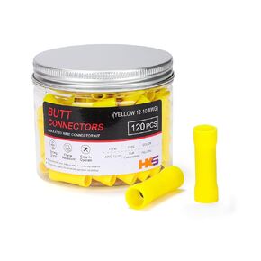 HKS 200 قطعة موصل مؤخرة معزول من الفينيل - أحمر 22-16 AWG - موصلات كهربائية - نحاس أحمر معلب 0.7 مم - معزول مجعد للسيارات
