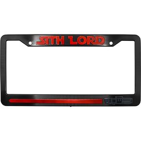 Sith Lord 3D Raised License Plate Frame | 1 Pack Car License Plate Cover | Universal US Car Black License Plate Holder | Auto Accessories (Car, Truck and SUV)