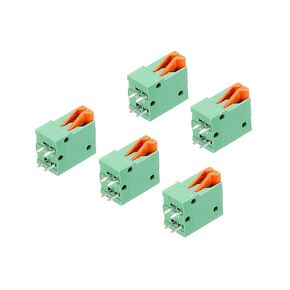 MECCANIXITY PCB Spring Terminal Block Connector KF141V 150V 2A 2.54mm 2 Pin for PCB Board Electronics Computers Pack of 5
