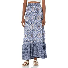 Angie Women's Tiered Ruffle Hem Skirt with Side Slits