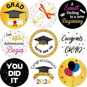 Graduation Stickers Class of 2025 Party Favor Labels for Congrats Grad Gift Decorations Envelope Seals 500Pcs