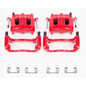 Power Stop Front S4758 Pair of High-Temp Red Powder Coated Calipers