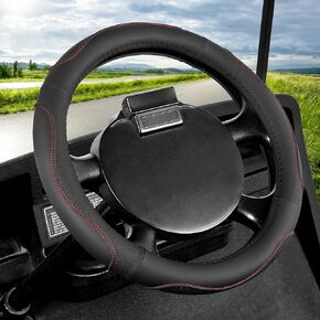 10L0L Golf Cart Steering Wheel Cover-13'' Soft and BreathableAnti Slip Leather Steering Wheel Cover,Feels Good in Handling- for EZGO TXT & RXV