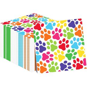 40Pcs Dog Print Paper Napkins Dog Paw Print Party Napkins Happy Dog Party Paper for Dog Theme Birthday Party Disposable Paper Napkins Dog Party Decorations