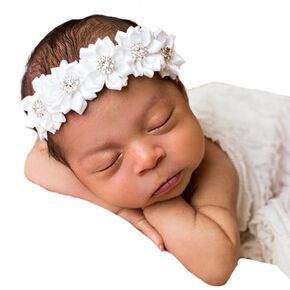 Baby Girl Headbands with Bows White