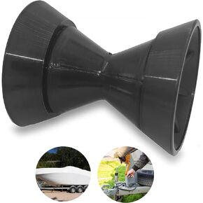 Boat Trailer Roller, 4 inch Bow Stop Roller, Yachts Spool Wheel with No Marking and Damage to Boat, Black