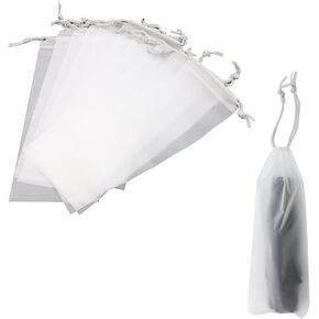 Oedema 10 Pcs Umbrella Bags Disposable Translucent Folding Umbrella Bag Waterproof Umbrella Covers with Drawstring Dustproof for Folding Umbrella