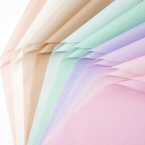Whaline 60 Sheets Pastel Tissue Paper - 14 x 20 Inch - Gift Wrapping Paper Art Paper for DIY Crafts Baby Shower Birthday Wedding Party Supplies in Kuwait