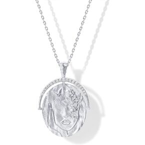 PAVOI 14K Gold Plated Engraved Hammered Oval Coin Pendant Necklace for Women | Hamsa Stars Bohemian Pendant Adjustable Chain Necklaces | Calm Inspirational Secret Phrases