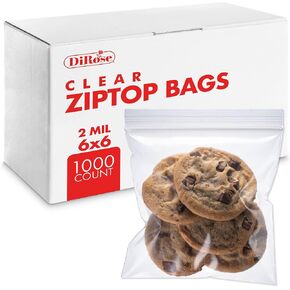 7" x 8" Reclosable Poly Zip Top Bags (1000 Count), 2 Mil - Plastic Zip&lock Bags – Resealable Plastic Bags with Zipper - Clear Bags for Snacks, Hardware, Arts & Crafts