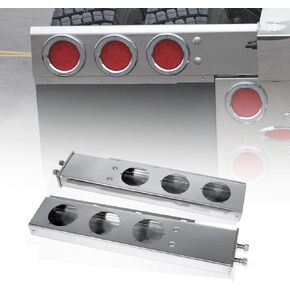 شماعات رفرف الطين المحملة بنابض من الكروم - تباعد مسمار 2.5 بوصة، طول 30 بوصة، فتحات إضاءة 4 بوصة | مناسبة لشبه الشاحنات | مجموعة اليسار واليمين in Kuwait