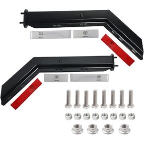 Black Angled Spring Loaded Mud Flap Hanger Bracket Set 1-1/8" Bolt Spacing 30.30" Length Fit with Aluminum Reflective Tapes Fit for Semi Trucks, 2 Pcs