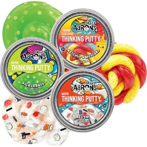 Crazy Aaron's Putty Mini Tins Ketchup & Mustard, Pickleball and Sushi Gift Set Bundle - 3 Pack (13.3g Each)