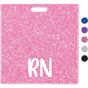 Plifal RN Badge Buddy Card Nurse Nursing Accessories Glitter Horizontal Badge Identification Tags