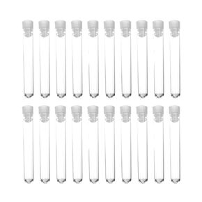 Othmro 100Pcs Clear Plastic Test Tubes with White Caps, 12mmx75mm Mini Test Tubes with Lids, for Jewelry Seed Beads Powder Spice Liquid Experiment Yeast Specimen Sample Laboratory