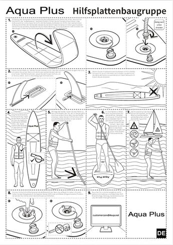مجداف Aqua Plus 3 قطع للوحة التجديف SUP (أسود، 65-82 بوصة) in Kuwait