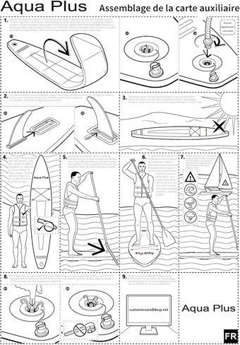 مجداف Aqua Plus 3 قطع للوحة التجديف SUP (أسود، 65-82 بوصة) in Kuwait
