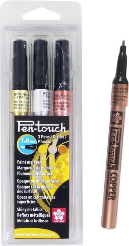 Sakura 41382 Blister Card Pentouch Metallic Ink Marker, Fine, Silver in Saudi Arabia