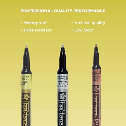 Sakura 41382 Blister Card Pentouch Metallic Ink Marker, Fine, Silver in Saudi Arabia